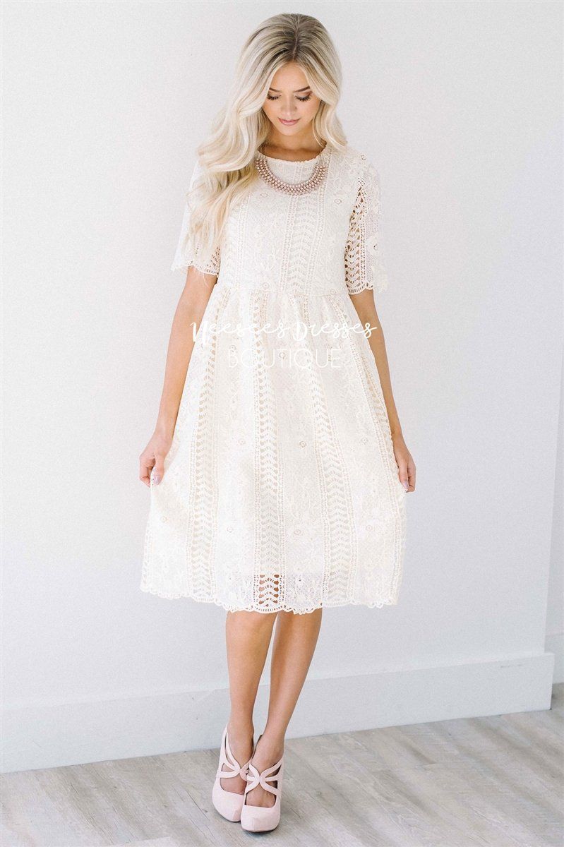 Love At First Sight Cream Lace Dress