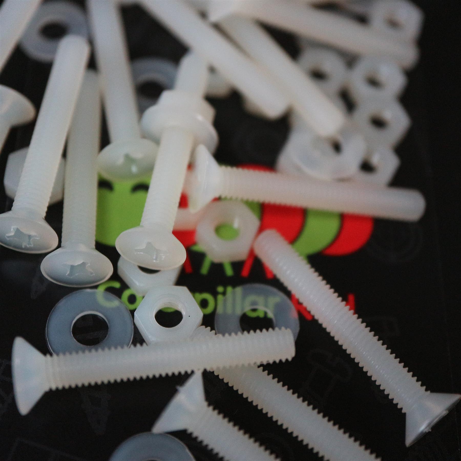 50x Nylon， Countersunk Cross Head， M4 x 30mm， Plastic Bolts， Nuts and Washers - Screws