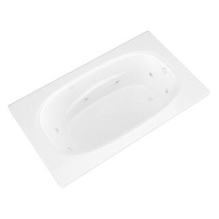 Universal Tubs Tiger's Eye 5.5 ft. Rectangular Drop-in Whirlpool Bathtub in White HD4266PWL