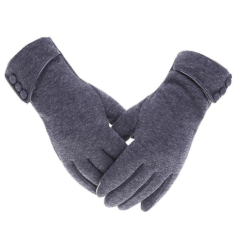 Women Winter Gloves Warmer Plush Glove Lined Windproof Touchscreen Gloves For Women Girls2set Grey+red