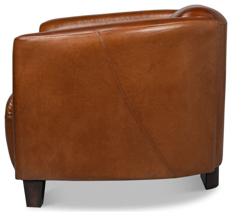 Mandy Arm Chair Retro Style Leather Club Chair   Eclectic   Armchairs And Accent Chairs   by Sideboards and Things  Houzz