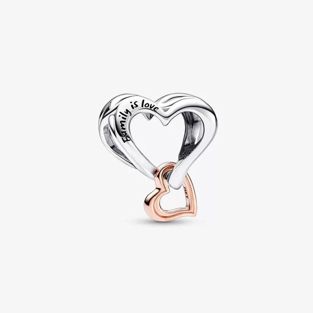 PANDORA  Two-tone Openwork Infinity Heart Charm