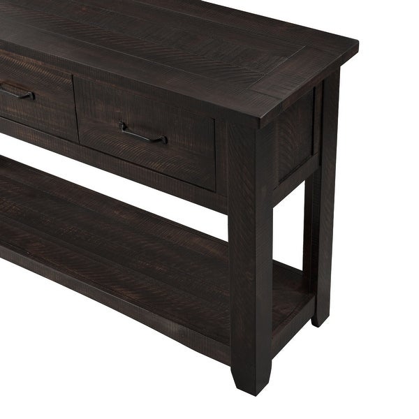 Rustic Collection Sofa- Console Table， Espresso