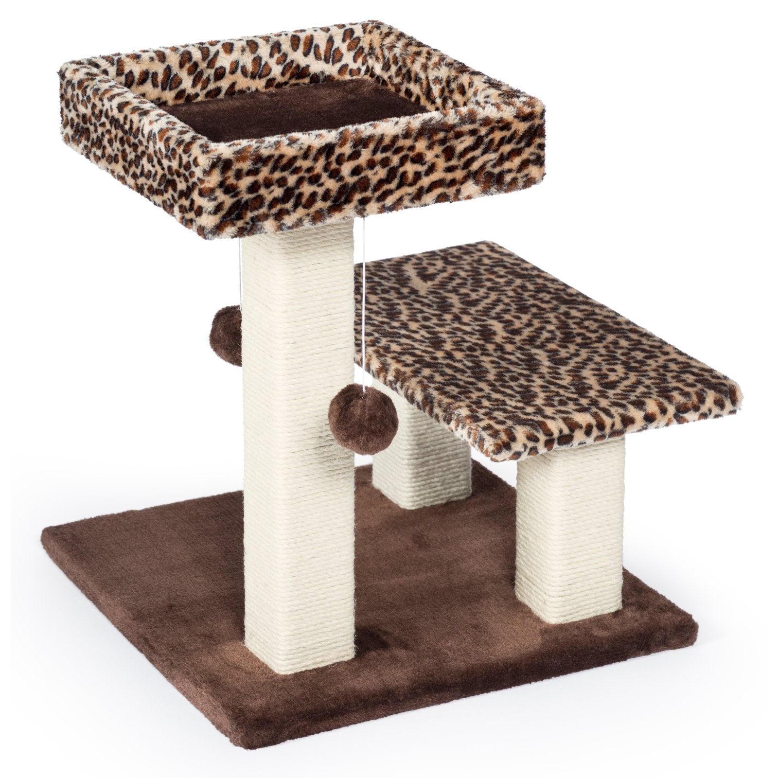 Prevue Pet Products 21 in. Kitty Power Paws Plush Leopard Terrace