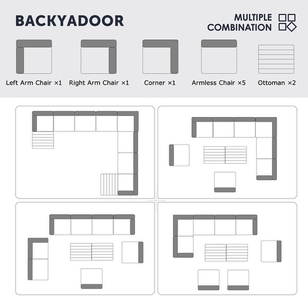 10 Piece Patio Sectional Conversation Set