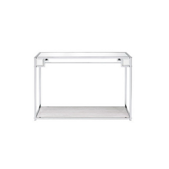 Acme 90308 Asbury Console Table  Mirrored  Chrome