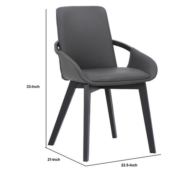 19 Inches Leatherette Dining Chair with Bucket Seat， Black - 33 H x 21 W x 22.5 L