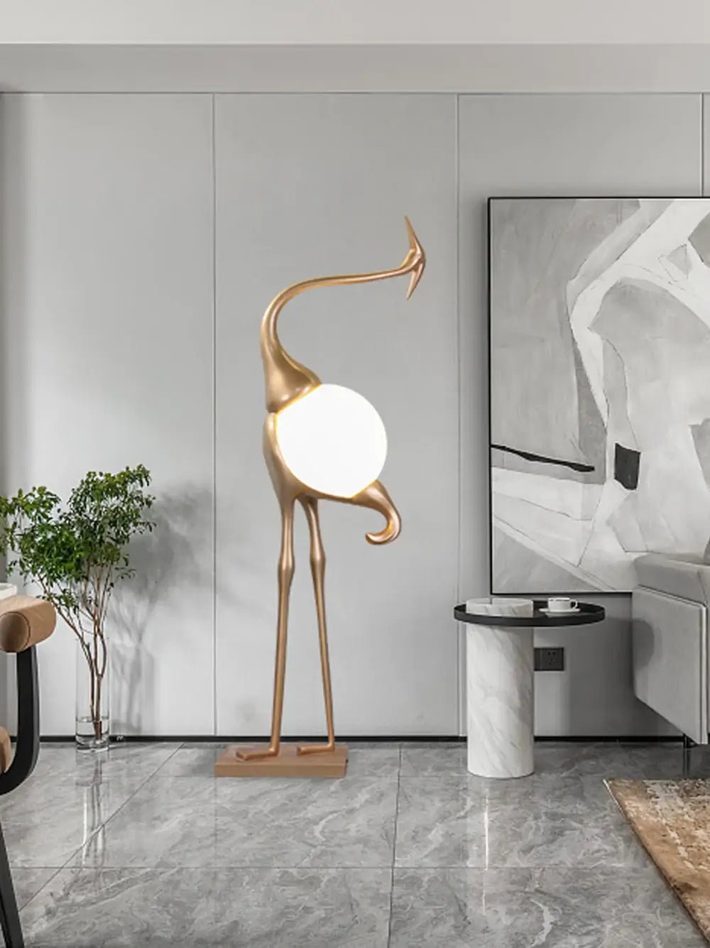 Heron Sculpture Floor Lamp