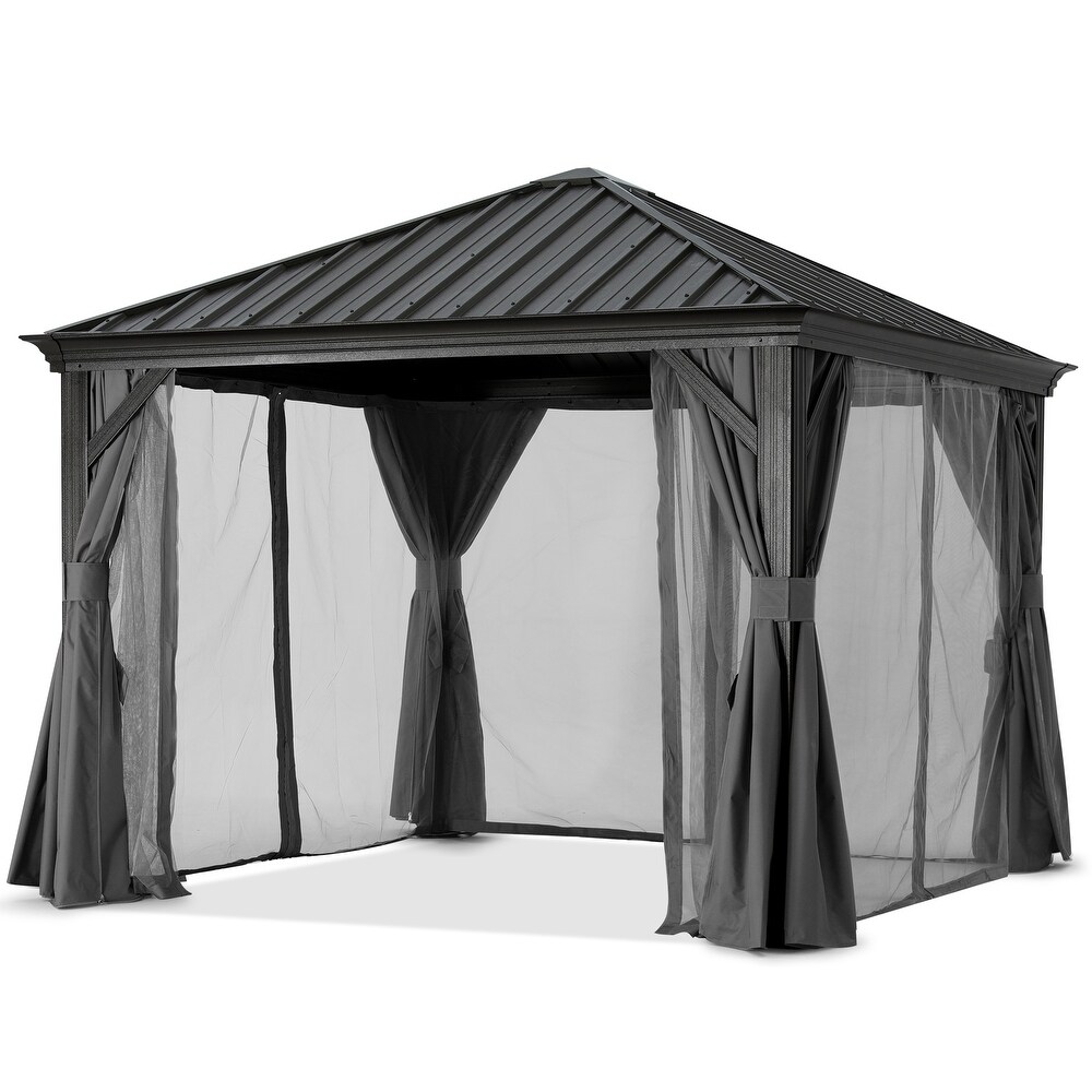 ABCCANOPY Outdoor Hardtop Gazebo with Galvanized Steel Double Roof