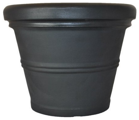 Tusco Products RR30BK Rolled Rim Planter  30 Inch   Black   Transitional   Outdoor Pots And Planters   by Esbenshades Greenhouses  Houzz