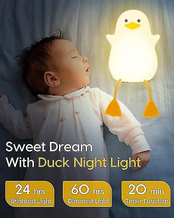 Cute Duck Kids Night Light， Nursery Night Light， Kids Breastfeeding And Sleep Aid， Soft Eye Caring Night Light， With Touch Sensor