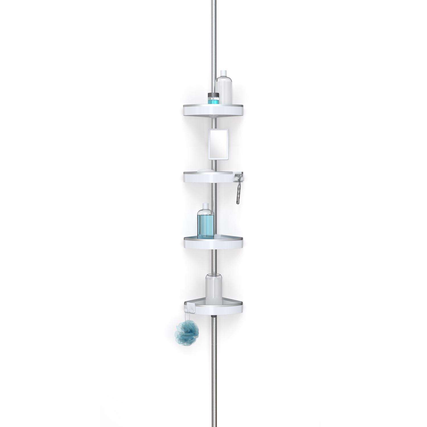 Better Living HiRISE 108 in. H X 8 in. W X 10.63 in. L White Tension Shower Caddy