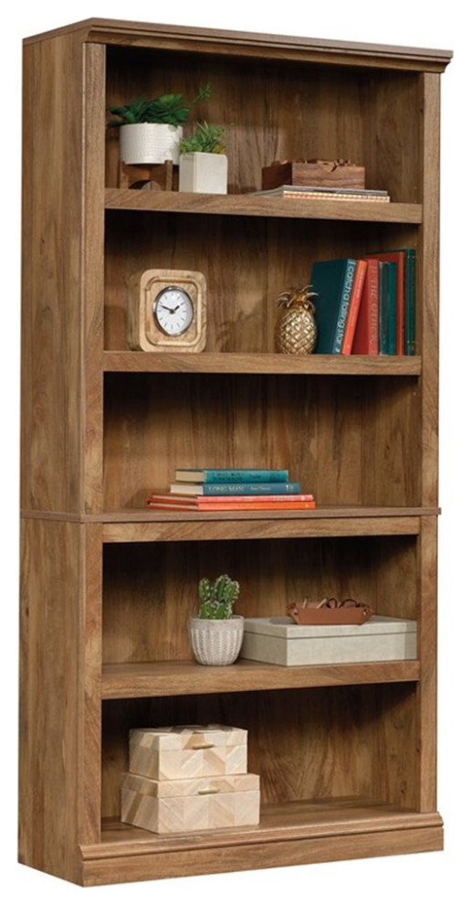 Sauder Select Engineered Wood 5 Shelf Bookcase in Vintage Oak   Transitional   Bookcases   by Homesquare  Houzz