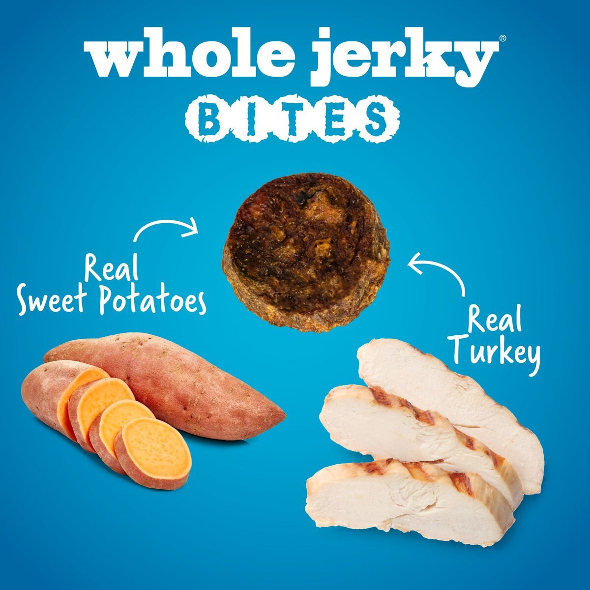 Fruitables Whole Jerky Bites Turkey and Sweet Potato Dog Treats