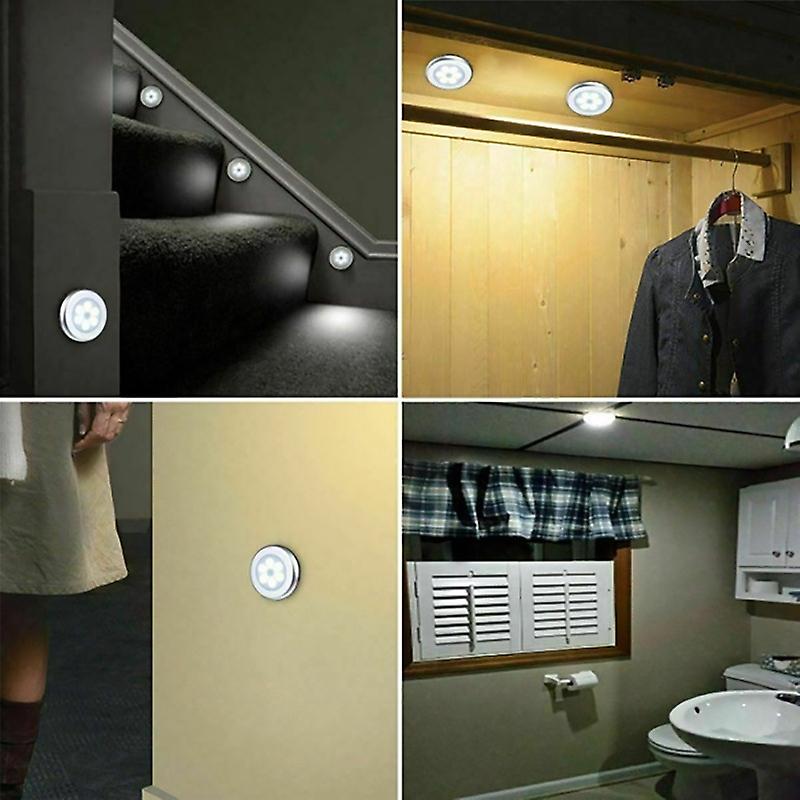 6led Square Motion Sensor Night Light Pir Induction Under Cabinet Lights Stairs Kitchen Closet Lamp