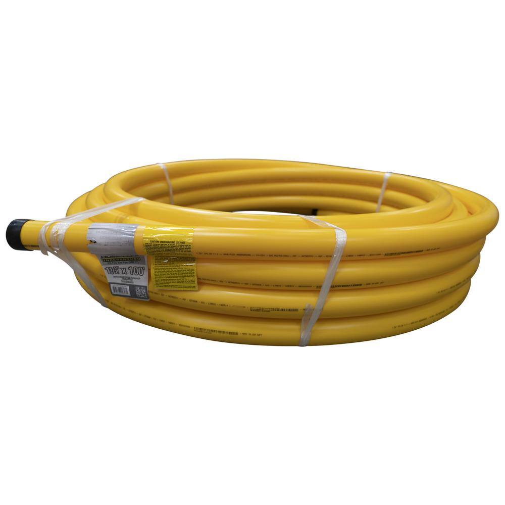 HOME-FLEX 1-12 in. IPS x 100 ft. DR 11 Underground Yellow Polyethylene Gas Pipe 19-1511100