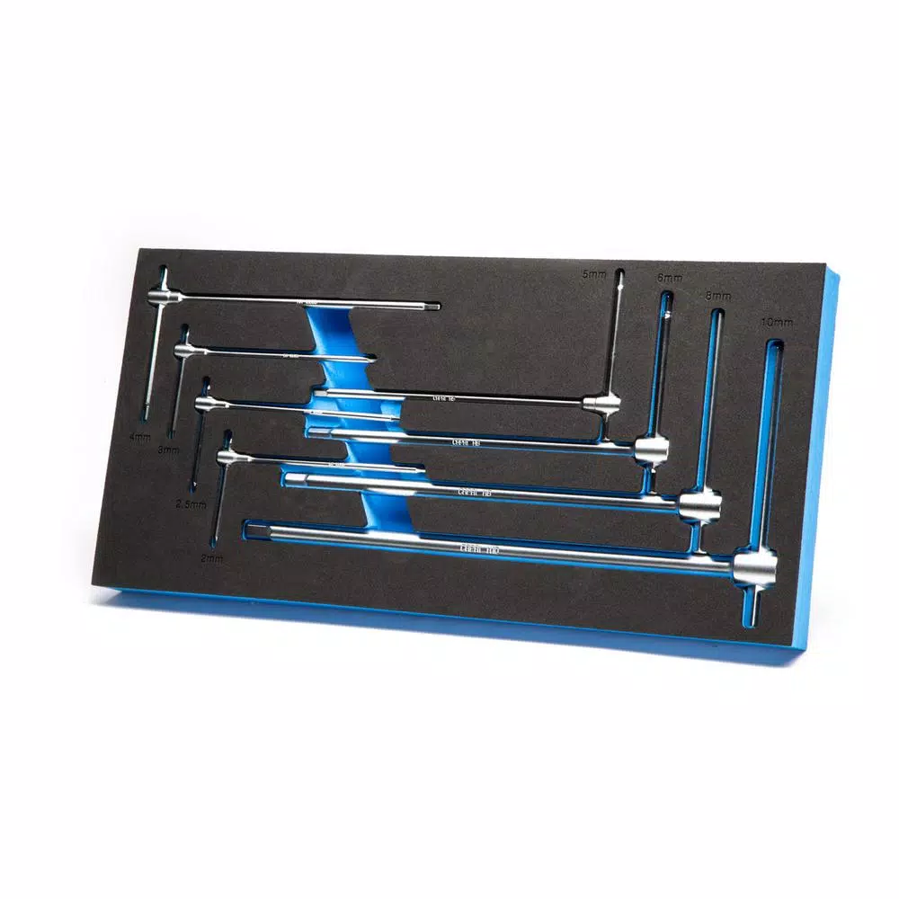 Capri Tools Metric Sliding T-Handle Hex Wrench Set with Mechanicand#8217;s Tray (8-Piece) and#8211; XDC Depot