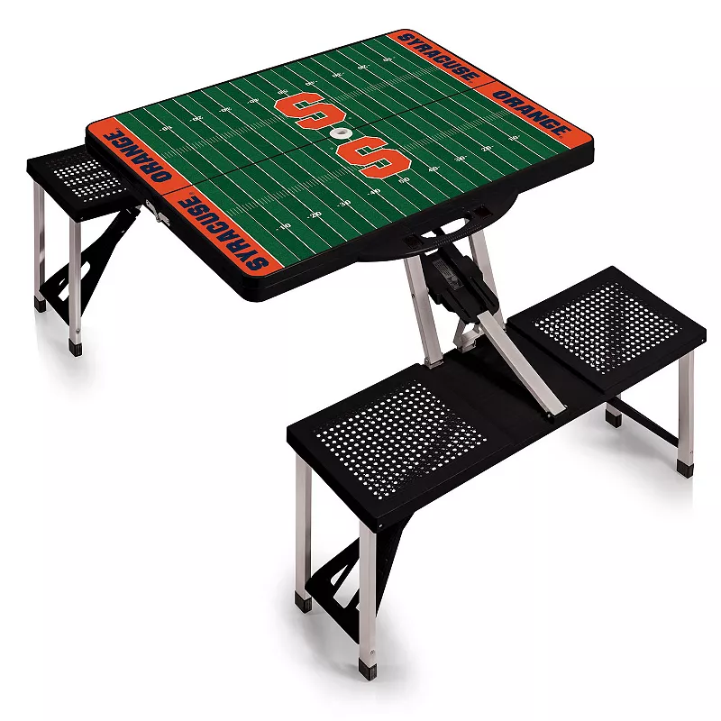 Picnic Time Syracuse Orange Picnic Table Portable Folding Table with Seats