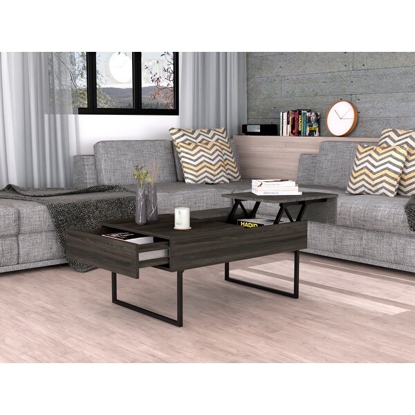 Beyond 39-inch Wide Lift Top Coffee Table with 2 Legs and 1 Drawer