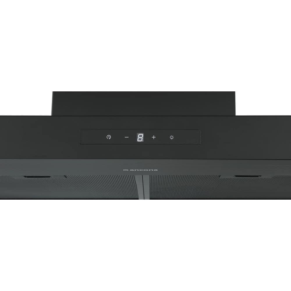 Ancona 30 in 440 CFM Convertible Wall Mount Rectangular Range Hood with LED Lights in Matte Black