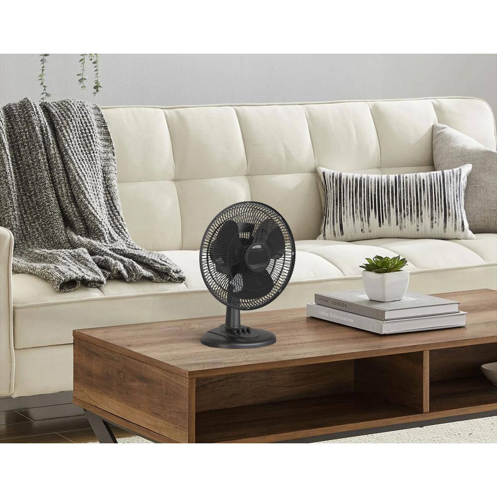 Hampton Bay 12 in. 3 Speed Oscillating Desk Fan TX-1204D