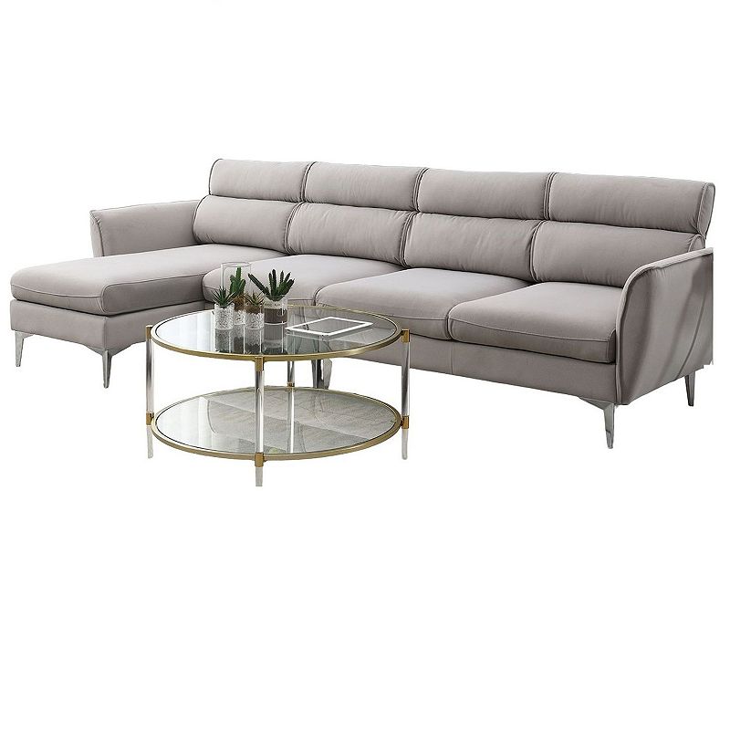 F.c Design Convertible Sectional Sofa Couch， Flannel L Shape Furniture With Left/right Handed Chaise