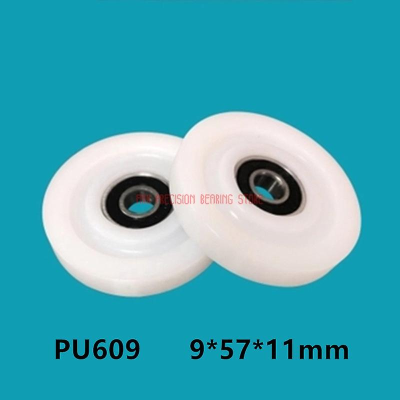 Sale Rushed Plastic Bearing Nylon Wheel Roller Pulley10 Pcs Embedded 609 Groove Ball Bearings 9*57*11 Mm Guide Pulley