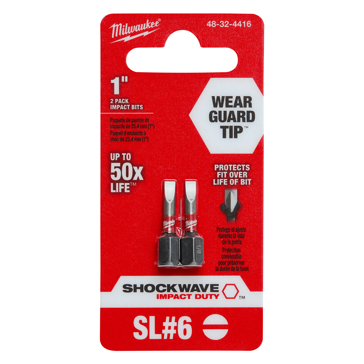 MW Shockwave Slotted 1/8 in. X 1 in. L Insert Bit Steel 2 pc