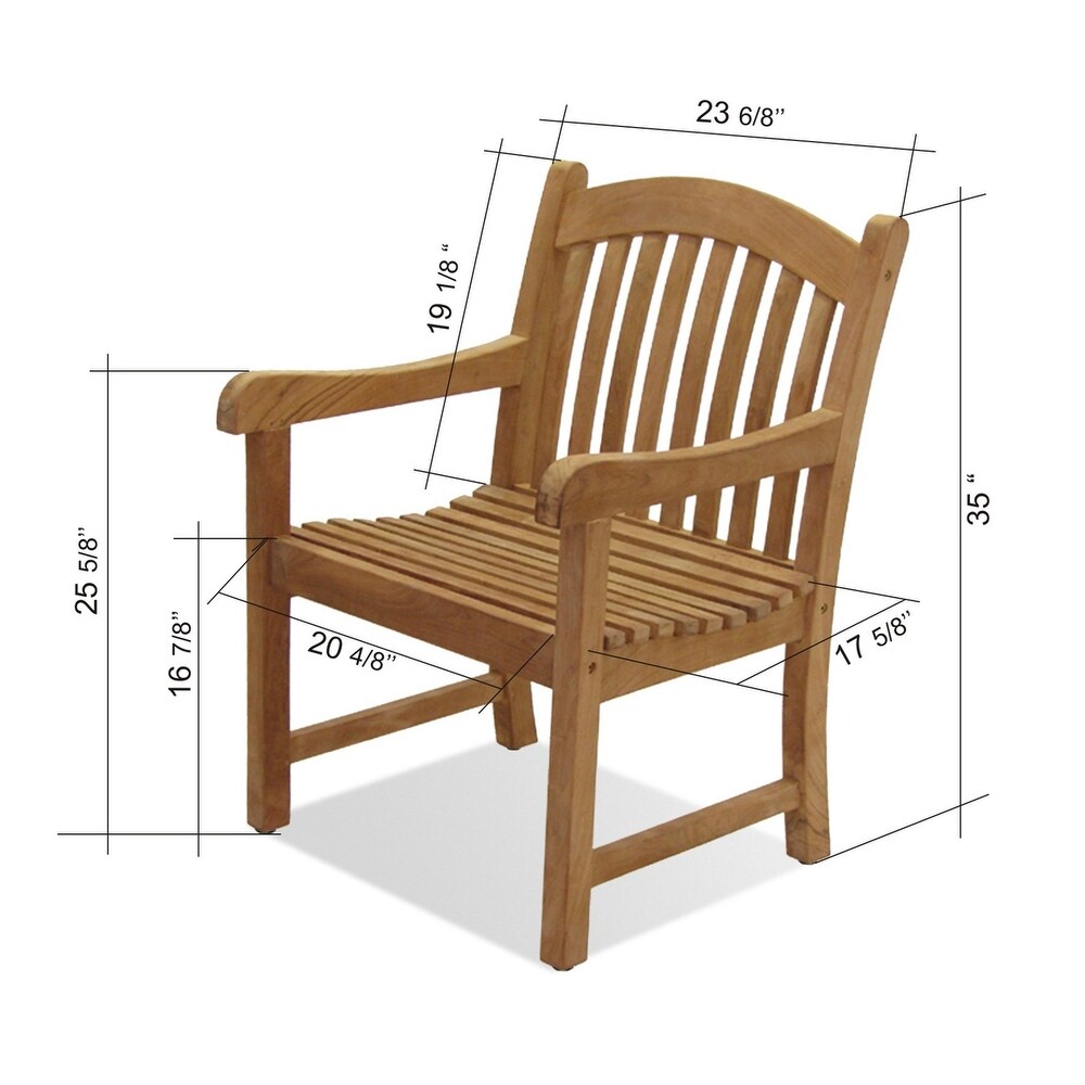 5 piece Round Wood Outdoor Dining Set