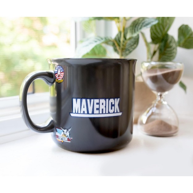 Silver Buffalo Top Gun Maverick Ceramic Camper Mug Holds 20 Ounces