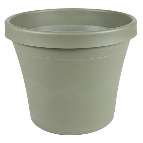 Bloem 6.5" x 6.5" x 5.5" Round Taupe Plastic and Resin Solid Print Plant Planter