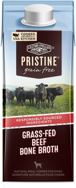 Castor and Pollux PRISTINE Grass-Fed Beef Bone Broth Grain-Free Dog Food Topper