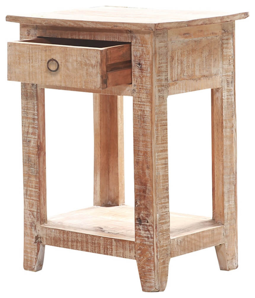 Bolsena Solid Wood 1 Drawer End Table   Rustic   Side Tables And End Tables   by Sierra Living Concepts Inc  Houzz