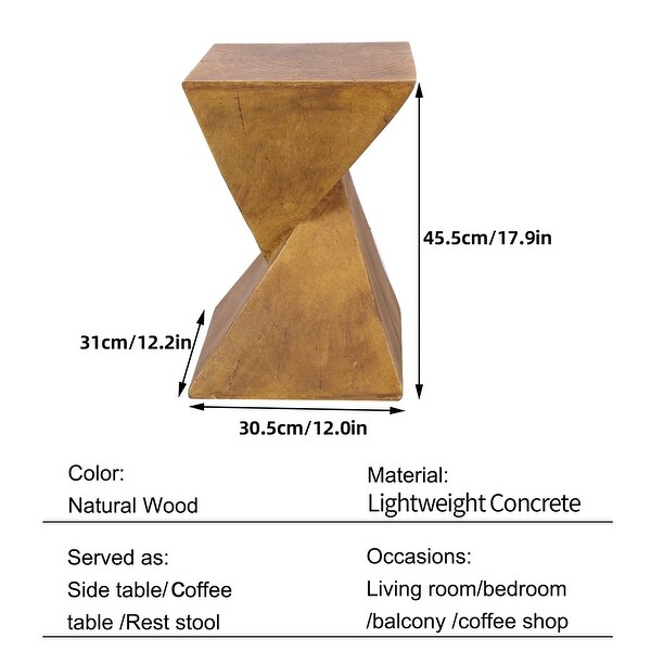 Concrete Art Side Table Modern Accent end Table for Indoor Outdoor