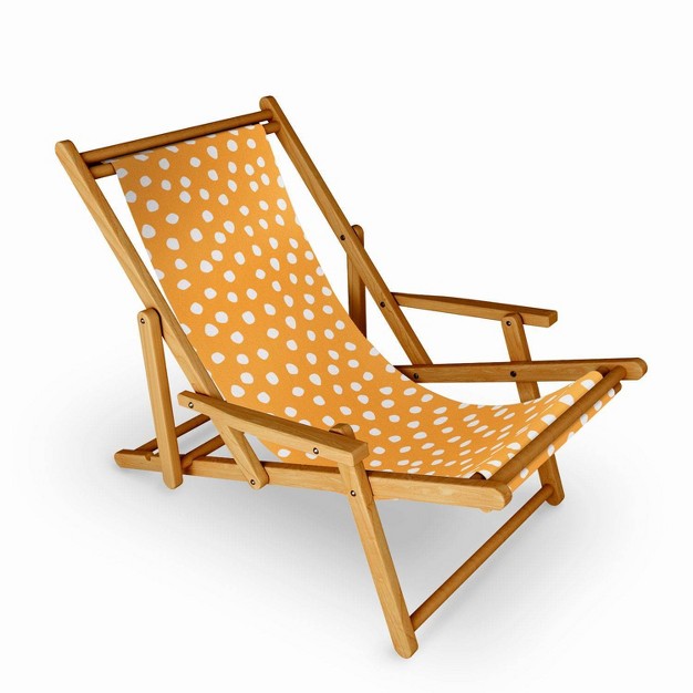 Mirimo Sunshine Dots Sling Chair Deny Designs Uv resistant Water resistant Adjustable Recline Portable Hardwood Frame Artistic Design