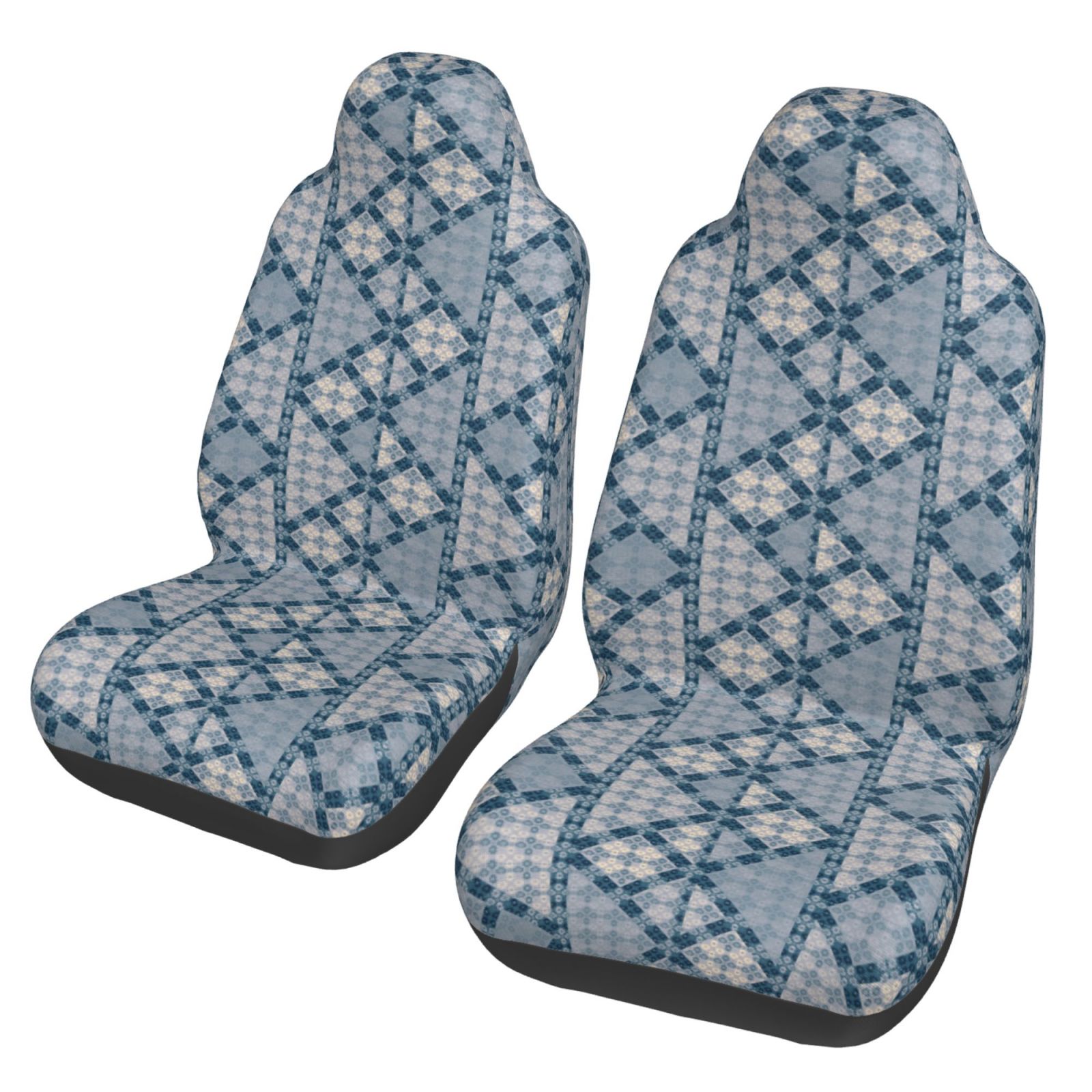 TEQUAN Front Seat Covers， Abstract Moroccan Style Pattern 2 Piece Car Seat Cover Fit Most Car SUV Truck Van