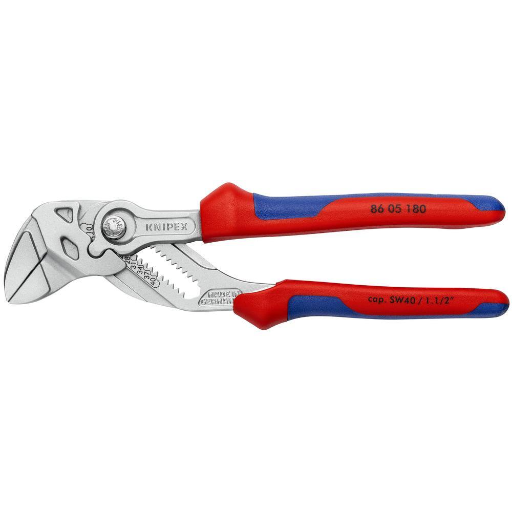 KNIPEX 7 in. Pliers Wrench with Comfort Grip Handles 86 05 180