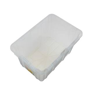 HDX 27 Gal. Storage Tote in Clear with Yellow Lid 206231