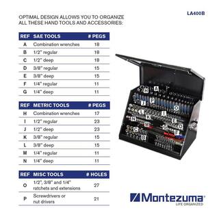 Montezuma 31 in. W x 20 in. D Portable Triangle Top Tool Chest for Sockets Wrenches and Screwdrivers in Black Powder Coat LA400B