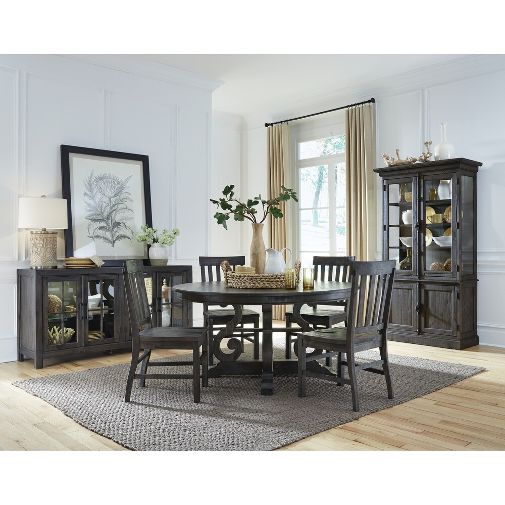 The Gray Barn Kornfeld 60 inch Round Dining Table   Peppercorn