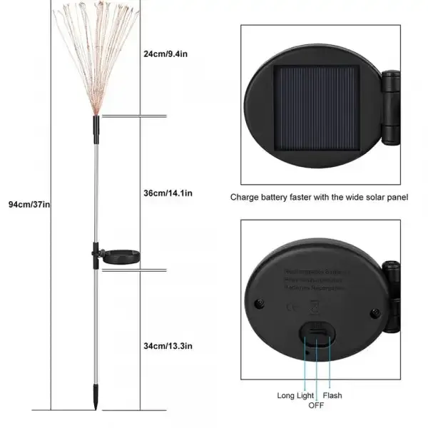 Waterproof Solar Garden Fireworks Lamp