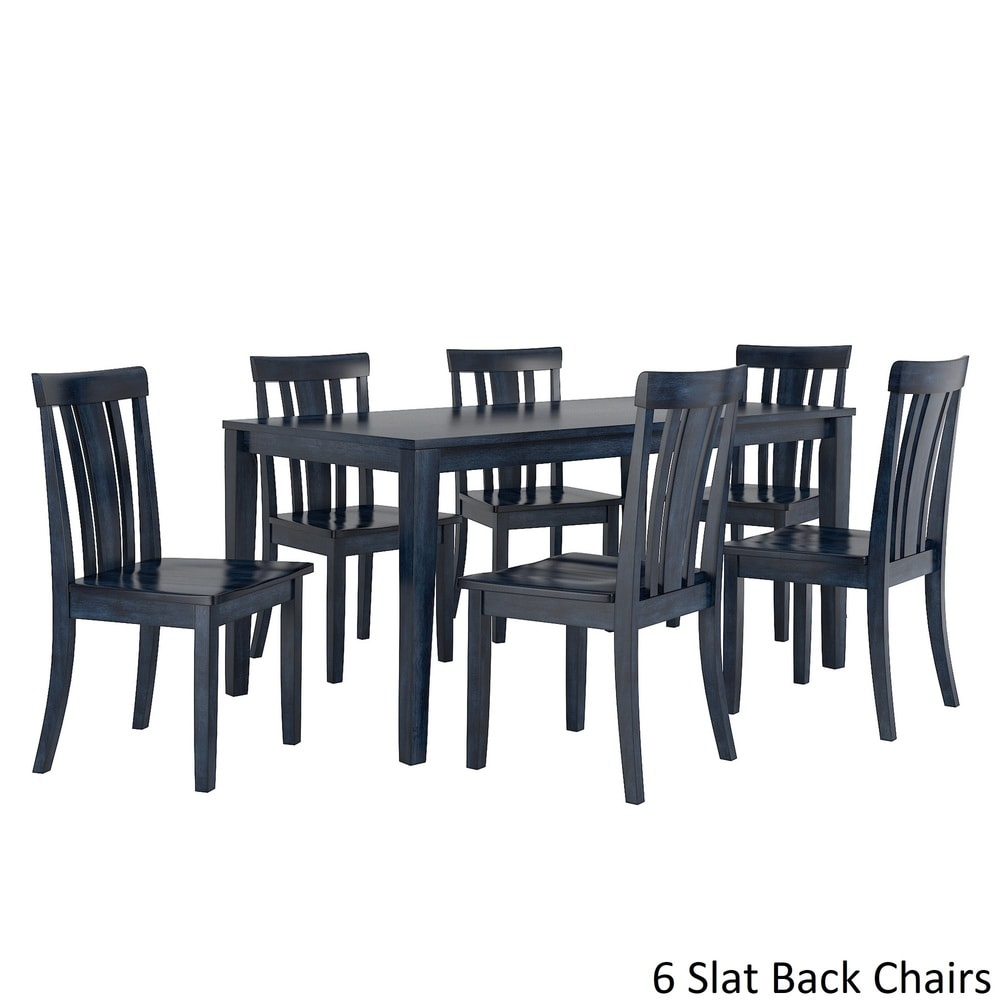 Wilmington II 60 Inch Rectangular Antique Dark Denim Dining Set by iNSPIRE Q Classic