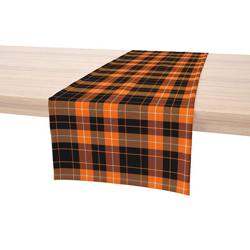 Table Runner， 100% Polyester， 12x72， Halloween Plaid