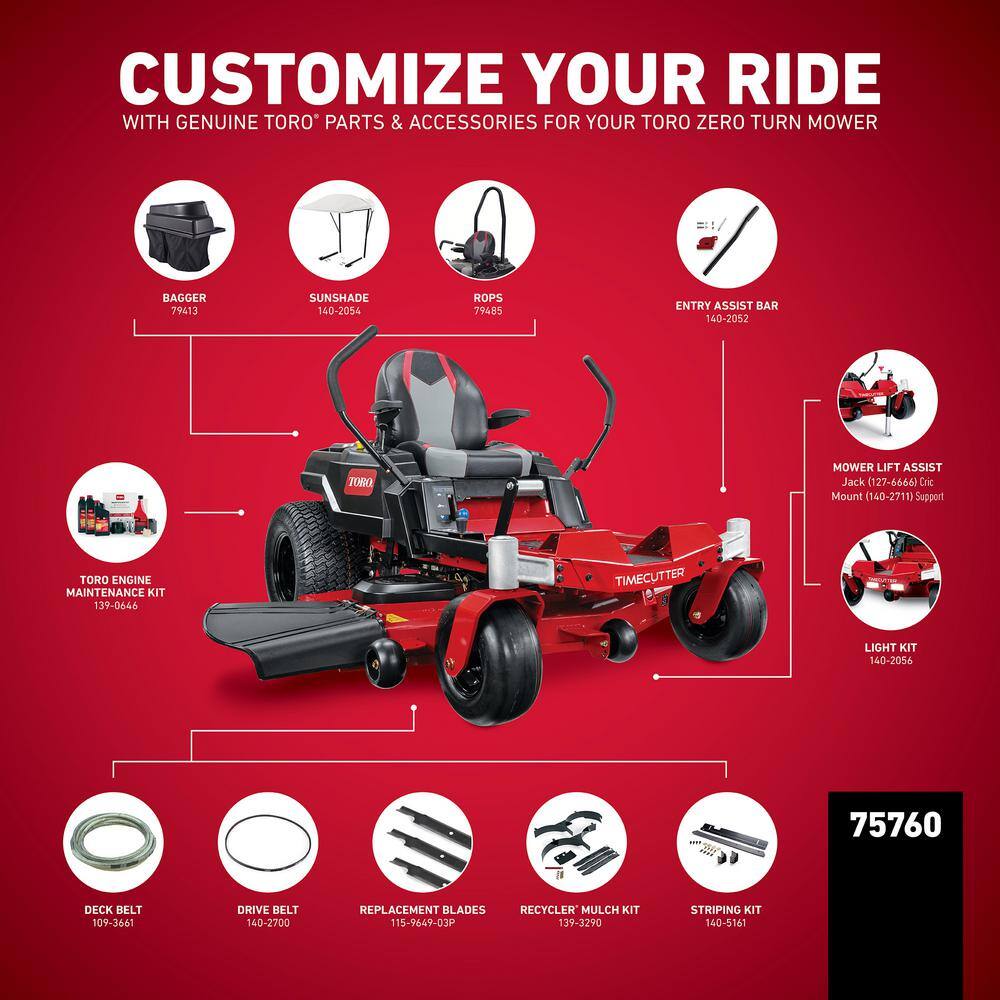 Toro 60 in. 24.5 HP TimeCutter IronForged Deck Commercial V-Twin Gas Dual Hydrostatic Zero Turn Riding Mower 75760