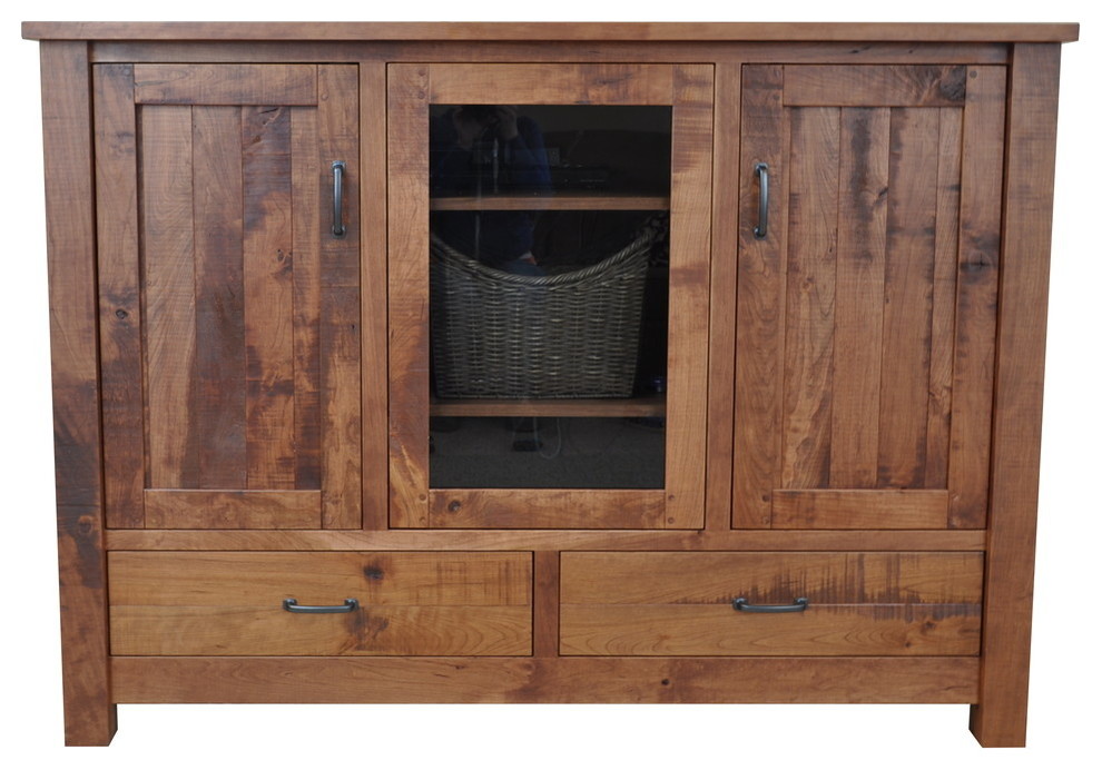 Rustic Cherry Wood Entertainment Center   Rustic   Entertainment Centers And Tv Stands   by Rustic Red Door Company  Houzz