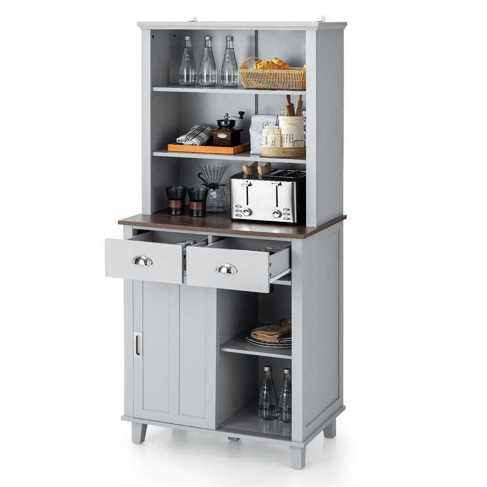 Gymax Freestanding Buffet Hutch Kitchen Pantry Storage Cabinet w/