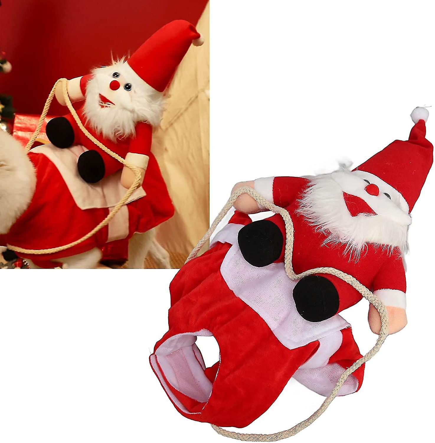 Santa Claus Dog Costume，warm Plush For Xl