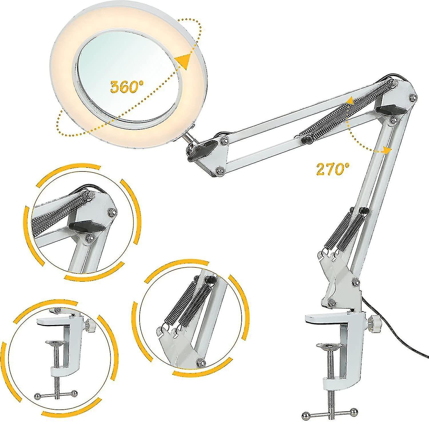 10x Magnifying Lamp Magnifying Lamp Reading Magnifier Magnifier Desk Lamp With 3 Color Modes