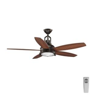 Progress Lighting Kudos 52 in. LED Indoor Antique Bronze Ceiling Fan with Light Kit and Remote P2568-2030K