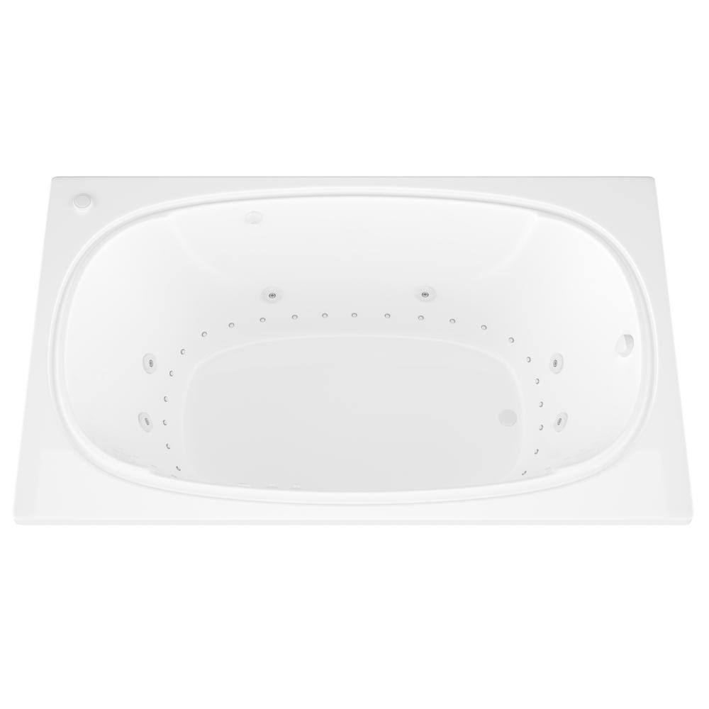 Universal Tubs Peridot 6 ft. Acrylic Rectangular Drop-in Whirlpool Air Bathtub in White HD4872CDR